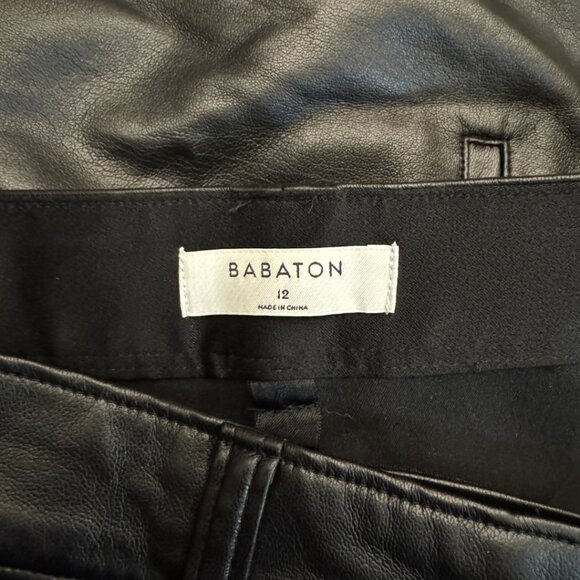 Aritzia Babaton Command Cropped Pant | Black Vegan Leather | Size 12/L - Picture 9 of 15
